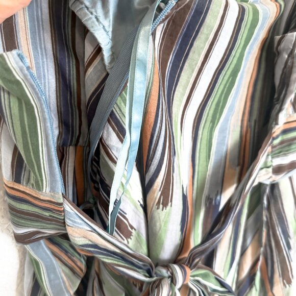 BCBG Max Azria Scoop Neck Tank Top M Abstract Stripe Artwear Pullover Blouse - Picture 3 of 8